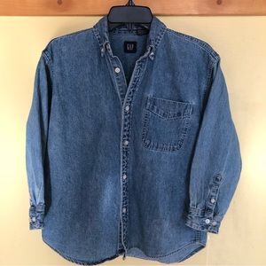 Gap Denim shirt Boys L 9-10 blue 100% cotton